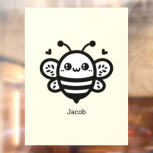 Sweet Honey Bee - Kawaii Nursery Line Art