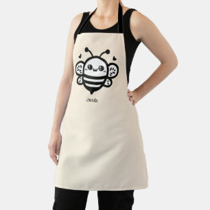 Sweet Honey Bee - Kawaii Nursery Line Art Apron