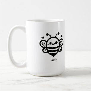 Sweet Honey Bee - Kawaii Nursery Line Art Coffee Mug