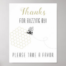 Sweet Honey Bee Party Decor Favour Sign