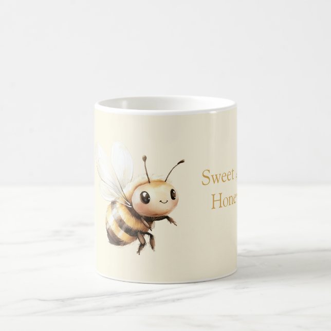 Sweet Honey Cute Happy Bee Coffee Mug (Center)
