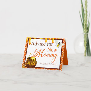 Sweet Honeybee Baby Shower Advice for Mummy Table Card