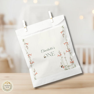 Sweet Honeybee Wildflower Girls First Birthday Favour Bag