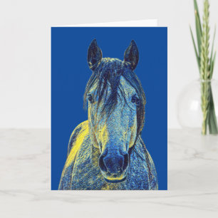 Sweet Horse in Blues Artsy Note Card
