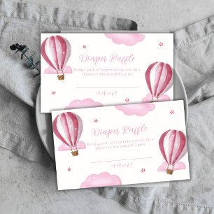 Sweet Hot Air Balloon Diaper Raffle Baby Shower  Enclosure Card