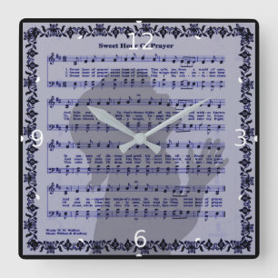 SWEET HOUR OF PRAYER* SQUARE WALL CLOCK