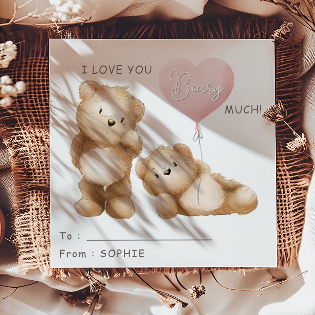 Sweet I Love You Beary Much Valentines Day Holiday Card (Creator Uploaded)