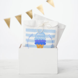 Sweet ice cream 1st birthday party blue boy favour bag