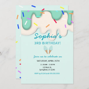 Sweet Ice Cream Birthday Invitation
