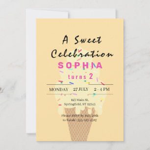 Sweet Ice Cream Birthday Invitation