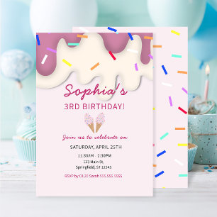 Sweet Ice Cream Birthday Invitation