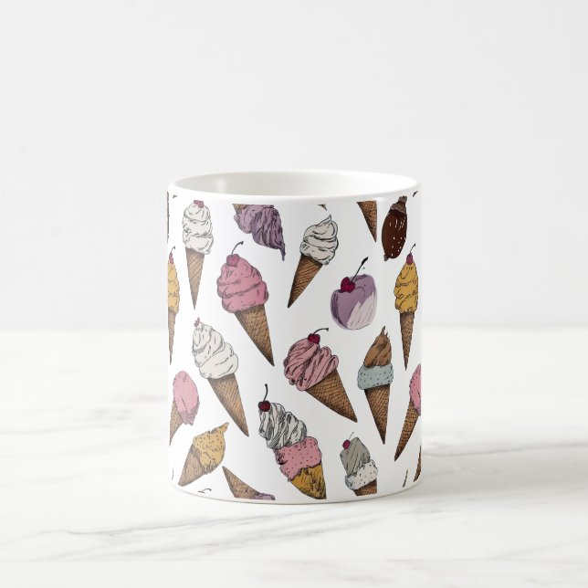 Sweet Ice Cream Cone Pattern Mug (Center)