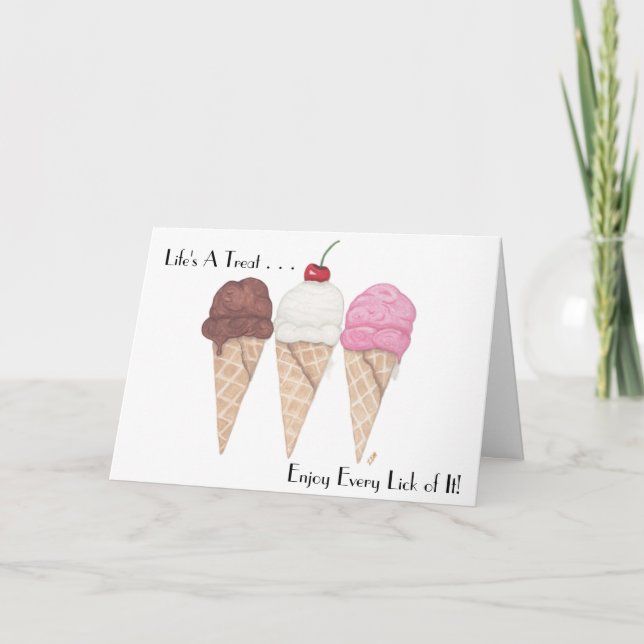 Sweet Ice Cream Cones Thank You Card (Front)