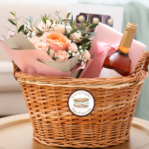 Sweet Ice Cream Sandwich Happy 1st Anniversary Classic Round Sticker