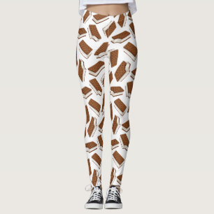 Sweet Ice Cream Sandwiches Seamless Pattern Leggings