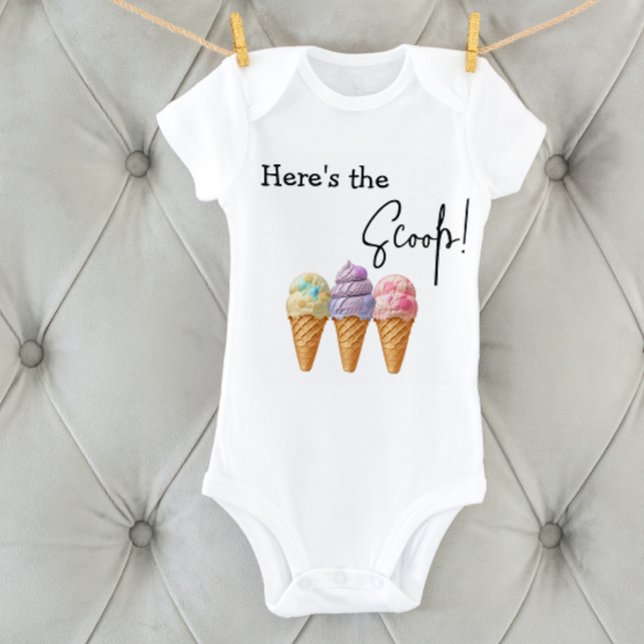 Sweet Ice Cream Summer Here Scoop Baby Shower Bodysuit (Creator Uploaded)