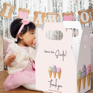 Sweet Ice Cream Summer Here Scoop Baby Shower Favour Box