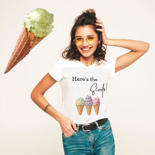 Sweet Ice Cream Summer Here Scoop Baby Shower T-Shirt (Creator Uploaded)
