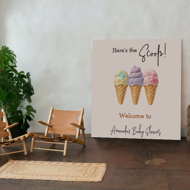 Sweet Ice Cream Summer Here Scoop Baby Shower Tapestry (Creator Uploaded)