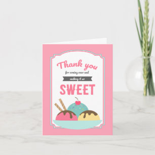 Sweet Ice Cream Sundae Social Thank You Card