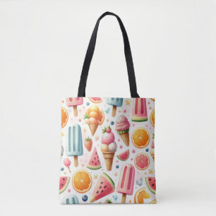Sweet Ice Creams Pattern Tote Bag