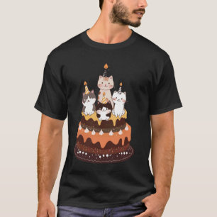 Sweet Icing Party Kitten Lover Birthday Cake Cute  T-Shirt