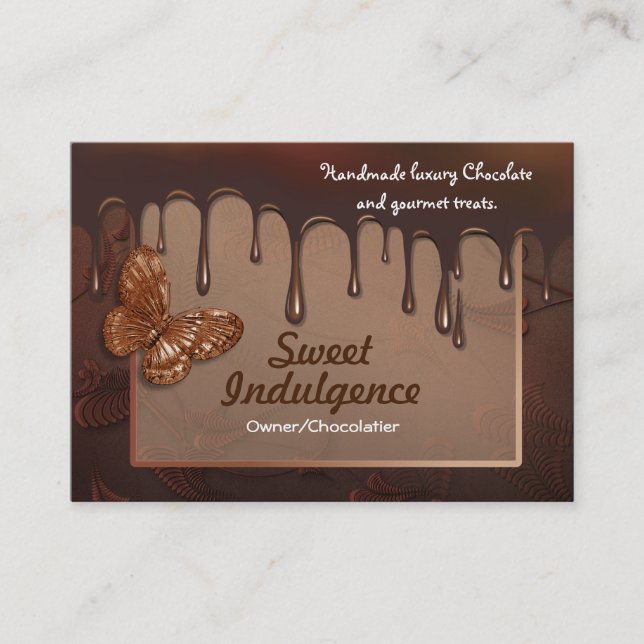 Sweet Indulgence Business Card for Chocolatiers (Front)