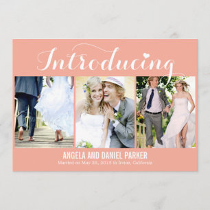 Sweet Introduction Wedding Announcement - Peach
