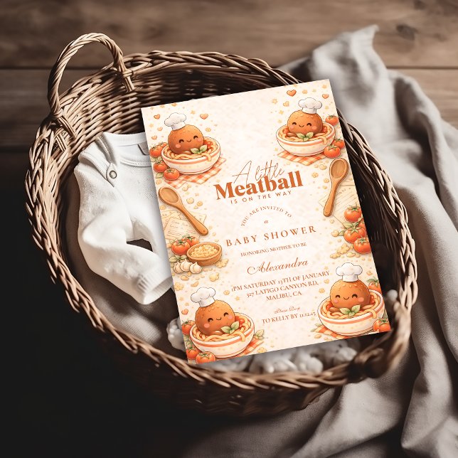 Sweet Italian Meatball Baby Shower Invitation (Creator Uploaded)