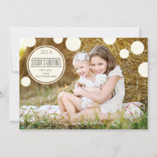 Sweet Ivory Dots Season's Greetings Photo Card