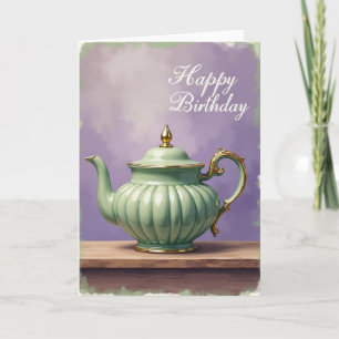 Sweet Jade Teapot Birthday Card