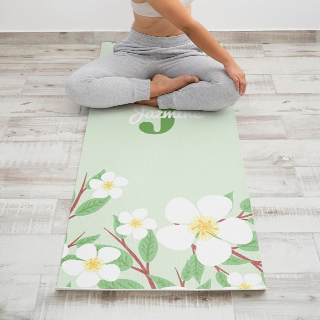 Sweet Jazmines Floral Monogram Yoga Mat (Creator Uploaded)