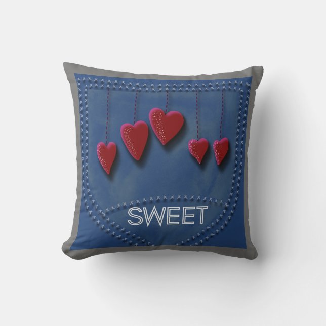 Sweet Jean of Hearts pillow (Front)