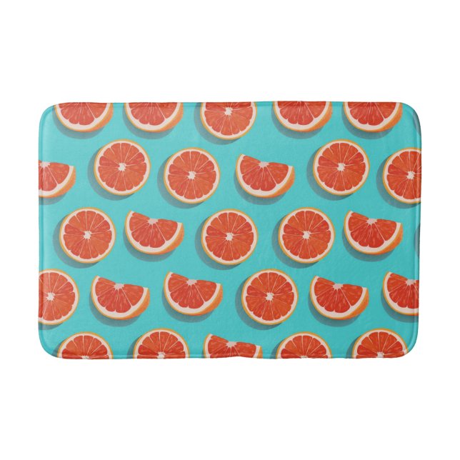 Sweet Juicy Orange Pattern Bath Mat (Front)