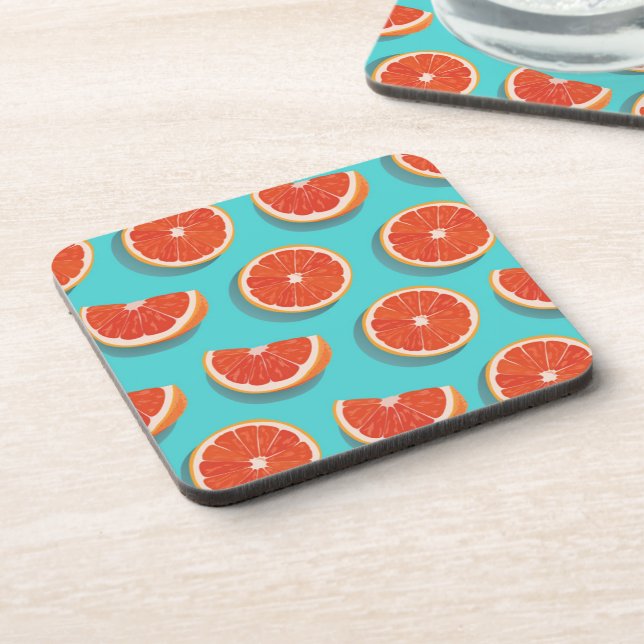 Sweet Juicy Orange Pattern Coaster (Left Side)