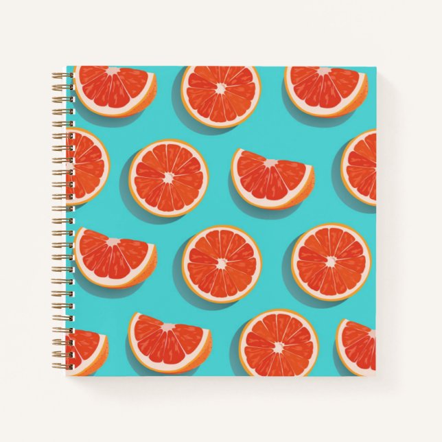 Sweet Juicy Orange Pattern Notebook (Front)