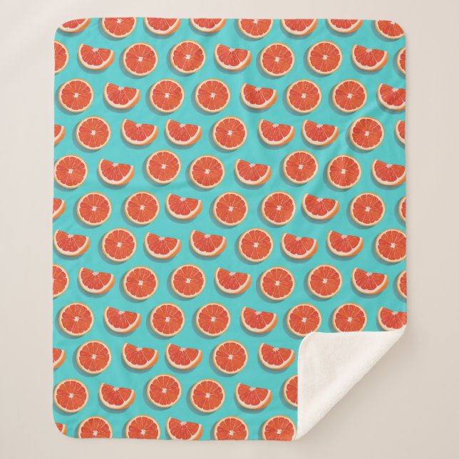Sweet Juicy Orange Pattern Sherpa Blanket (Front)