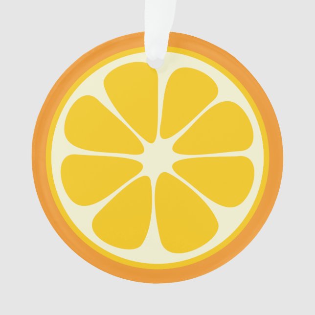 Sweet Juicy Orange Tropical Citrus Fruit Slice Ornament (Front)