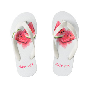 Sweet Juicy Watermelon Pieces Kid's Flip Flops