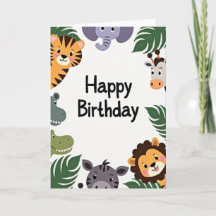 Sweet Jungle Friends Birthday Card