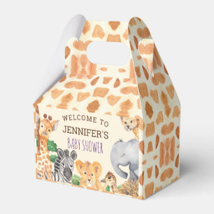 Sweet Jungle Safari Animal Wild One Baby Shower Favour Box
