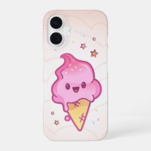 Sweet Kawaii Ice Cream – Cute Pink Cone iPhone 16 Case
