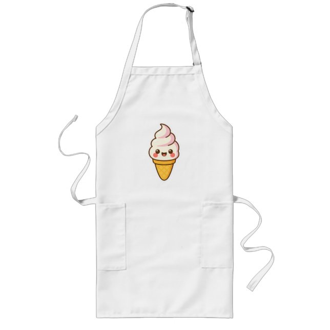 Sweet Kawaii Ice Cream Long Apron (Front)