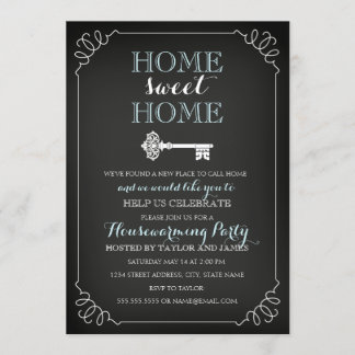 Sweet Key Chalkboard Housewarming Invitation