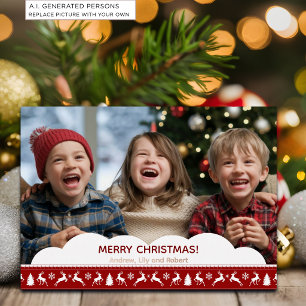 Sweet Kids Christmas Photo Foil Holiday Card