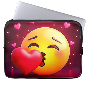 Sweet Kiss Heart Emoji Laptop Sleeve