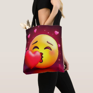 Sweet Kiss Heart Emoji Tote Bag