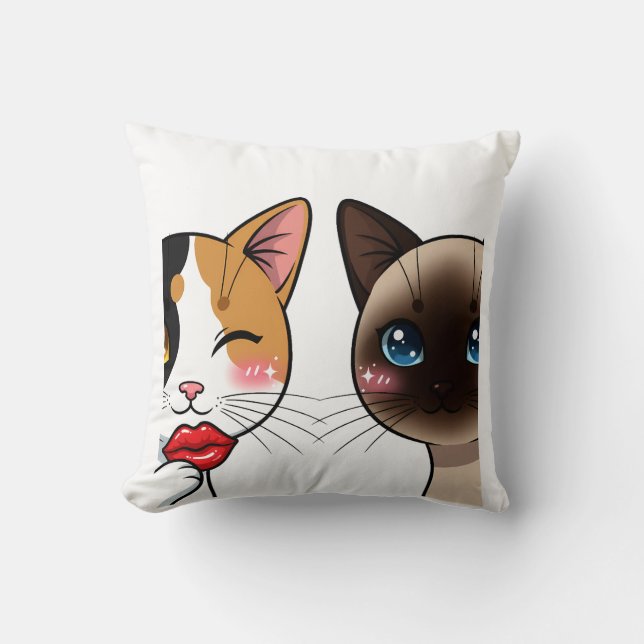 Sweet Kissy Cats Cushion (Front)