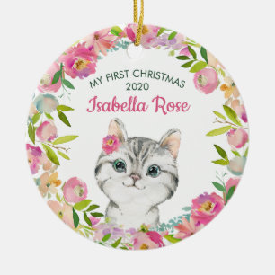 Sweet Kitten Baby's First Christmas Ornament