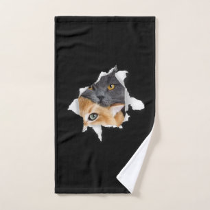 Sweet Kitten Couple Funny Cat Lover Gift Hand Towel